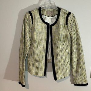 Banana Republic Yellow Tweed Zippered Blazer Jacket - 14 Tall - EUC